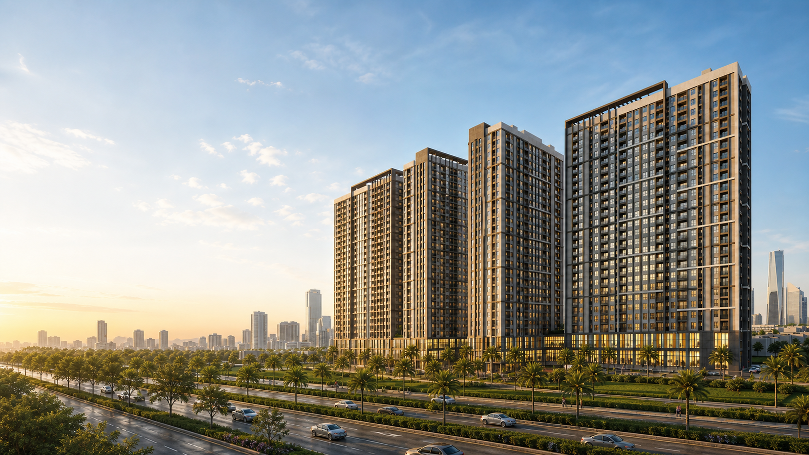 Phối cảnh toàn cảnh bốn tòa Chung cư Ninh Bình